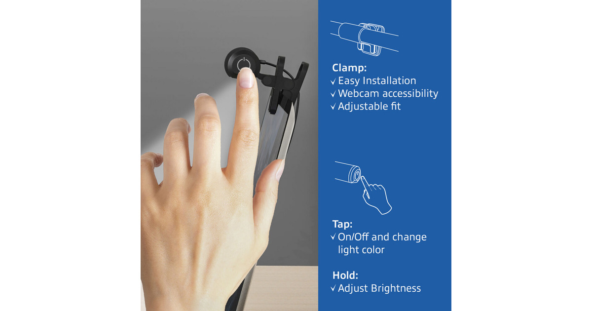 ACT ConnectivityDimbare clip-on laptop LED-lichtbalk led-bar  (Zwart, USB-voeding, 3000K-6500K)