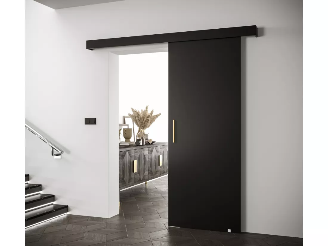 Portes coulissantes Salwador I 80x204 cm (Noir / Noir / Or)