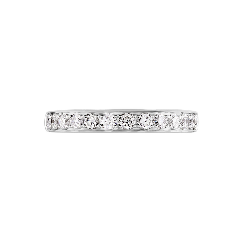 Demi-alliance Or Blanc  Valentine Diamant Synthetique