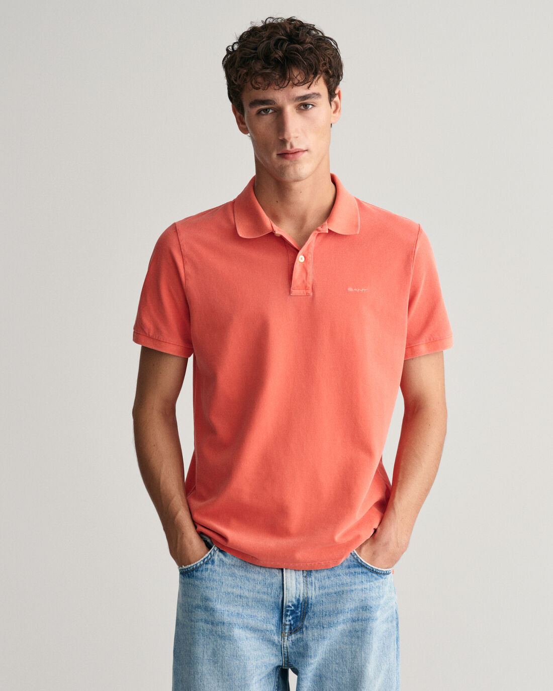 Sunfaded Pique Polo Orange