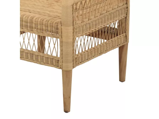 Fauteuil en rotin naturel avec accoudoirs - Medan