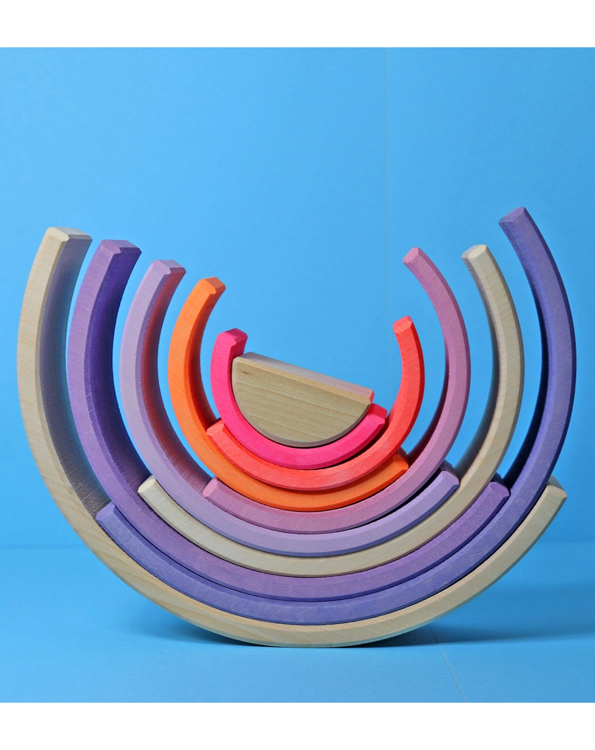 Holz-Regenbogen NEON 10-teilig in pink