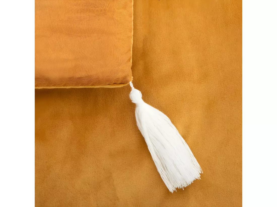 Edredon couverture en Velours Ocre 80 x 180 cm