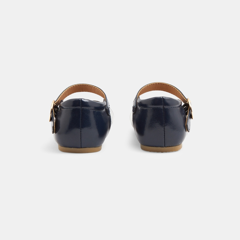 Ballerines cérémonie vernies bleues bébé fille