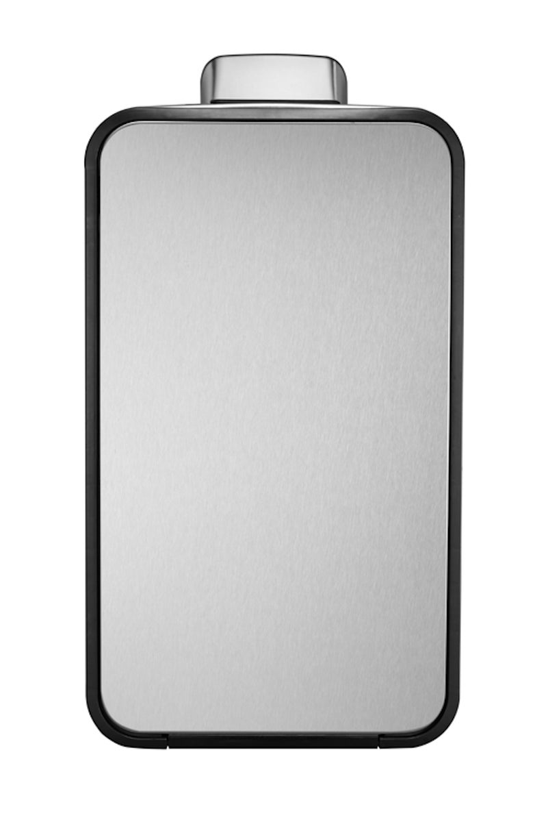 PROREGAL Stijlvolle pedaalemmer van mat roestvrij staal, 45 liter, HxBxD 66,1 x 27,6 x 53,3 cm, zilver