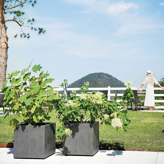 Pot carré Millenium en plastique Anthracite L.39 x l.39 x H.39cm