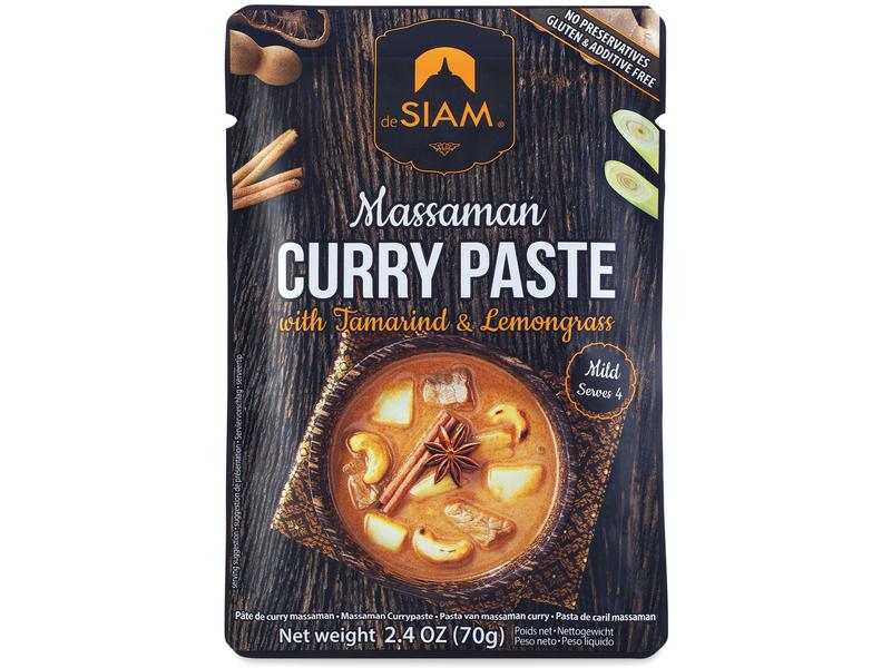 deSIAM Massaman Curry Paste 70 g Thai Curry Paste mit Tamarinde und Zitronengras