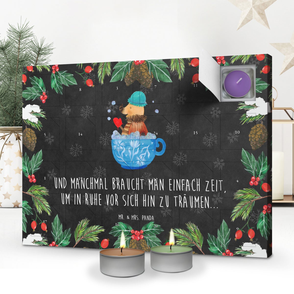 Mr. & Mrs. Panda Geurkaars Adventskalender Mottenbubbelbad - Zwart
