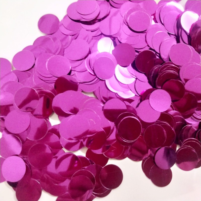 (10g) Ø15mm Konfetti Party Dekoration Runde Streukonfetti Tischdekoration Metallic - Pink