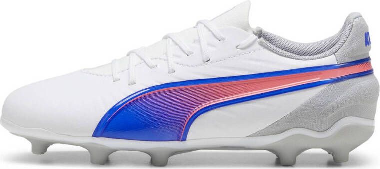 Puma Kin Match voetbalschoenen wit kobaltblauw lichtgrijs Imitatieleer 36