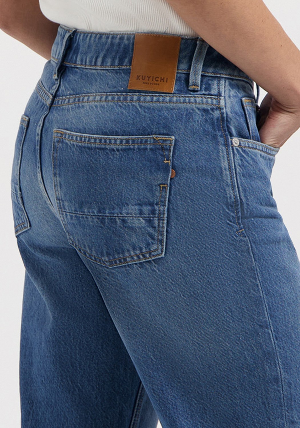 Kuyichi Damen-Jeans Lena Low Loose Rosebowl Blue