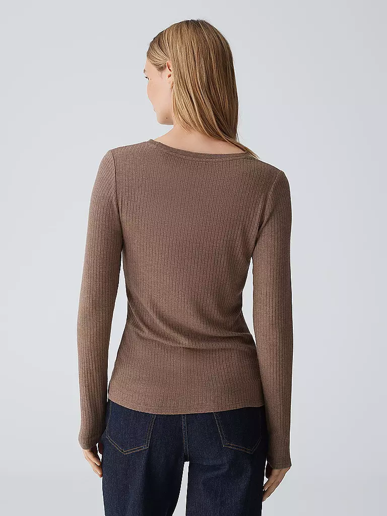 OPUS Langarmshirt SULIKKO SOFT braun
