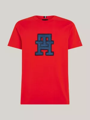 Camiseta com aplique de monograma TH