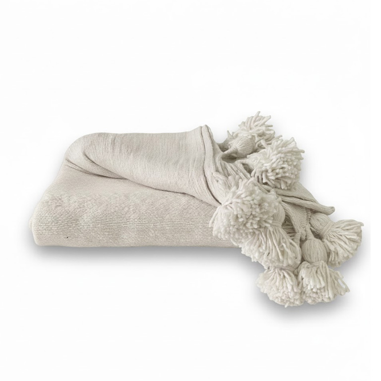 Pompomblanket S ecru