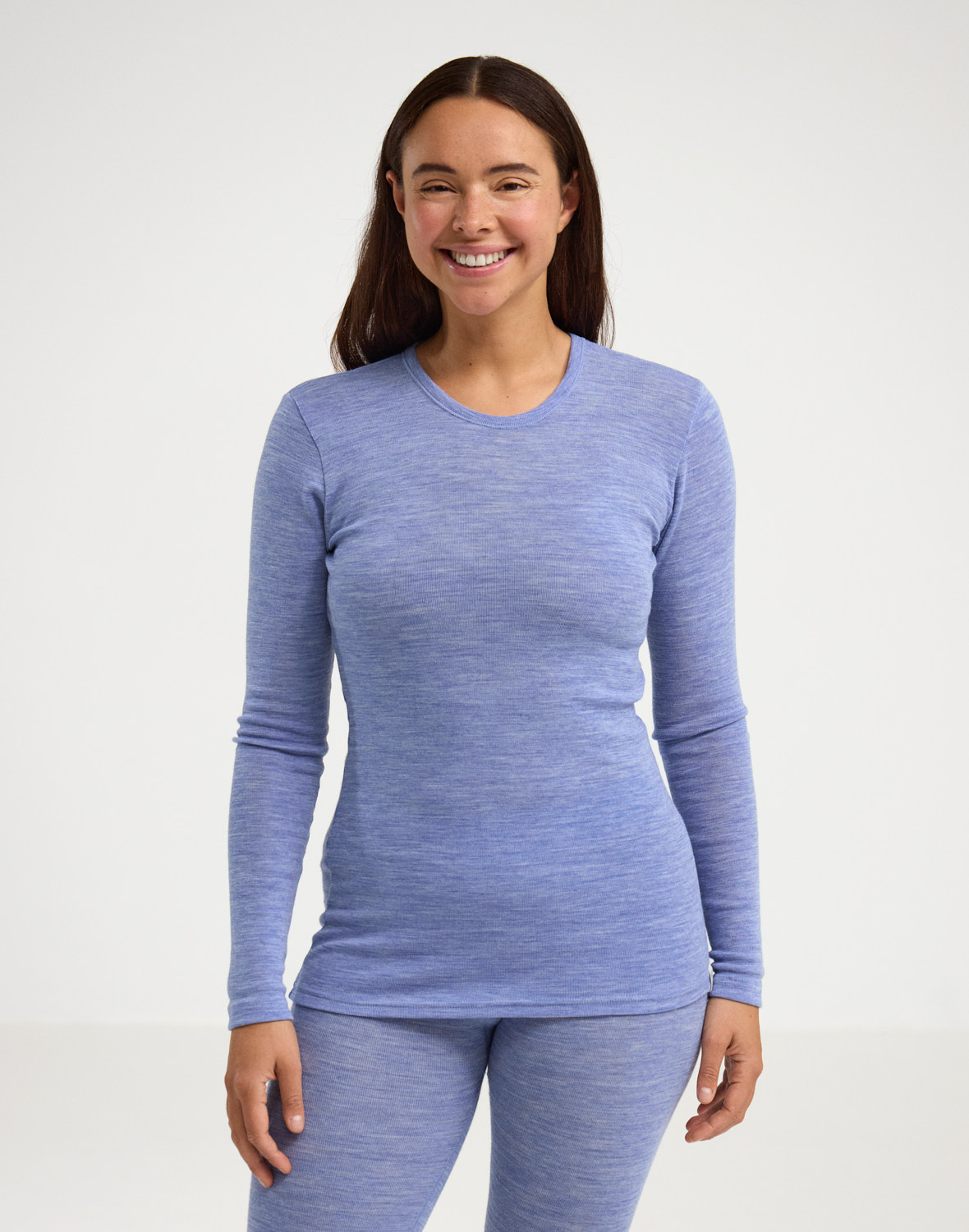 Shirt van merinowol voor dames in Koffie/zwart