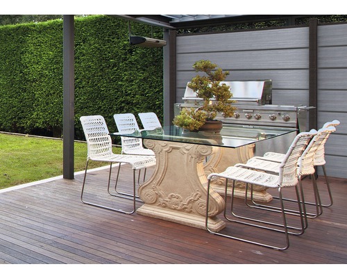 Hoofdelement GroJa Flex Grande Premium incl. sierlijst insteeksysteem zonder palen 180 x 180 cm steengrijs