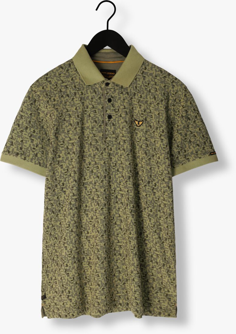 PME LEGEND groene pme legend polo short sleeve polo fine pique all over print