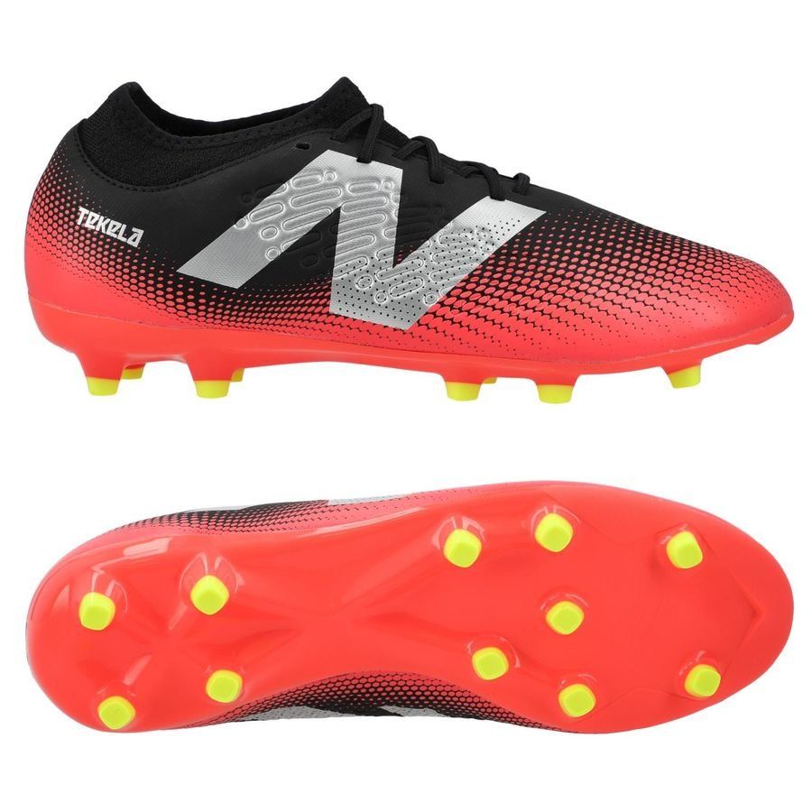 New Balance Tekela V4 Magique FG Flash Point - Noir/Rouge/Argenté