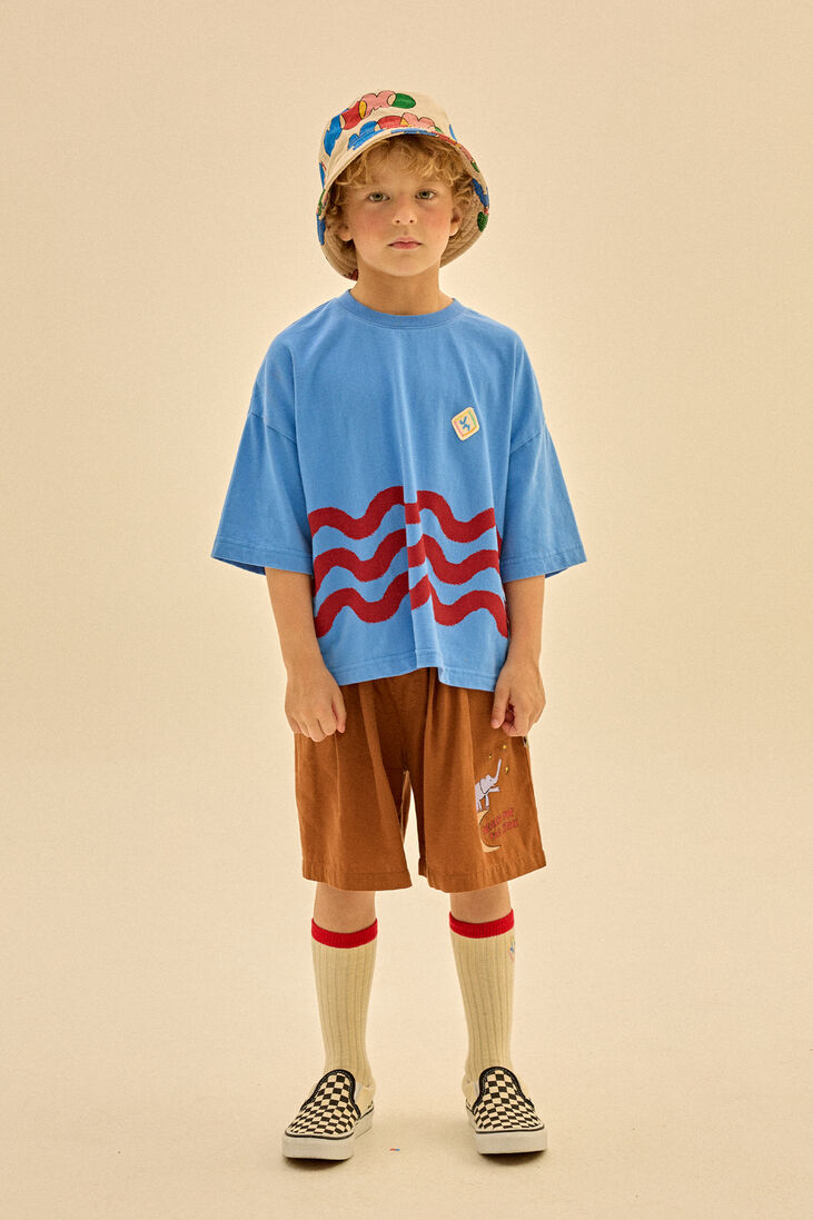 Jelly Mallow blauwe jelly mallow t-shirt wave t-shirt blue