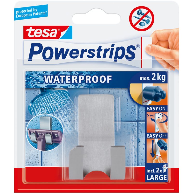 Tesa Powerstrips Waterproof Rasiererhalter Zoom, Metall, 1 Stück