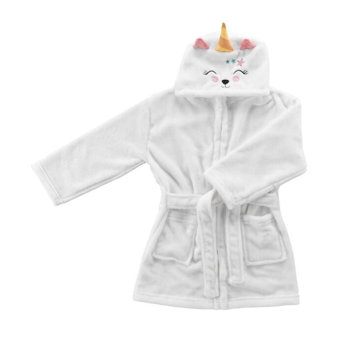 PEIGNOIR ENFANT FLANELLE UNIE BRODEE ETOILINE