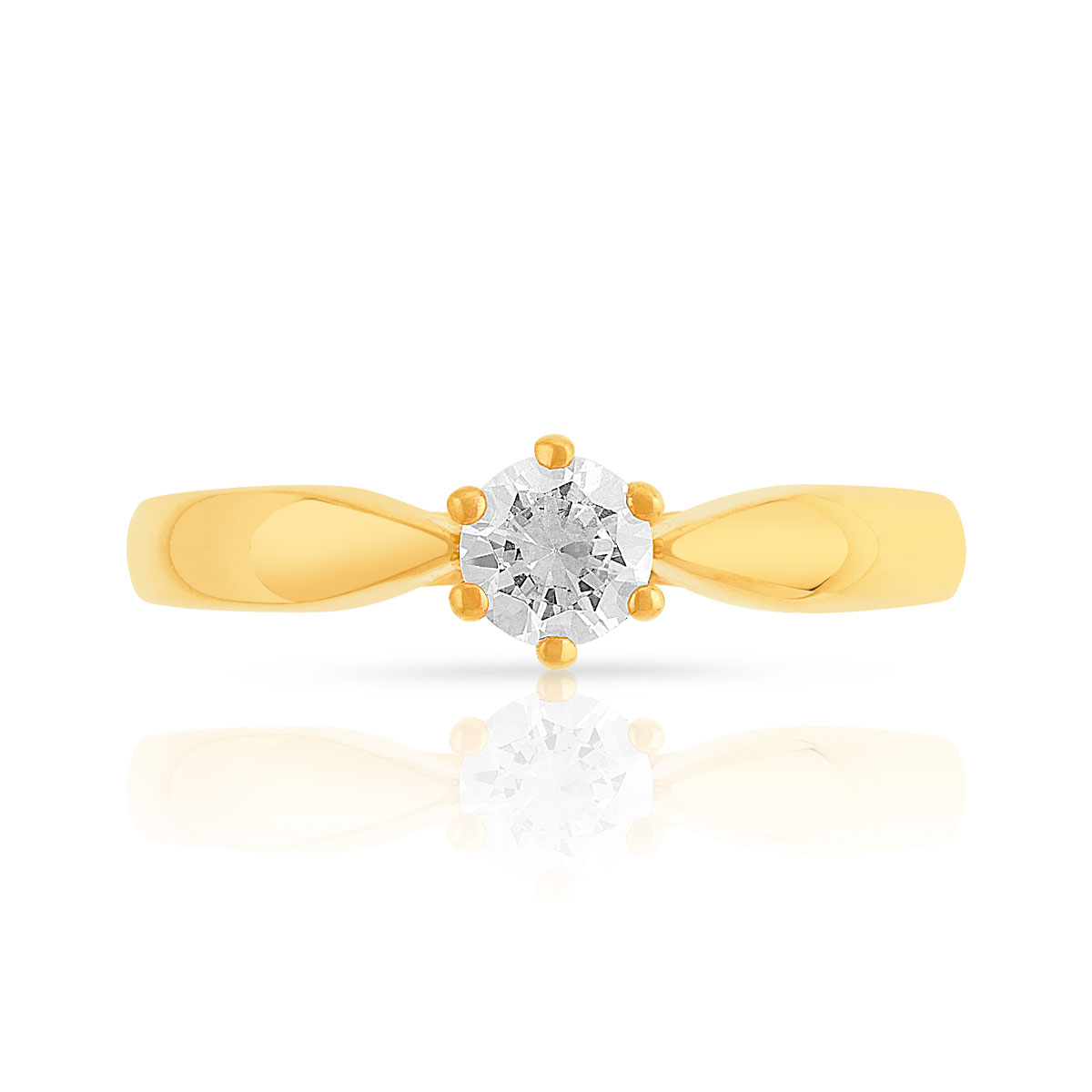 Bague solitaire or 750 diamant synthétique 0.30 carat