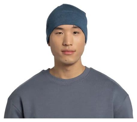 Bonnet Buff Merino Midweight Beanie Melange Bleu