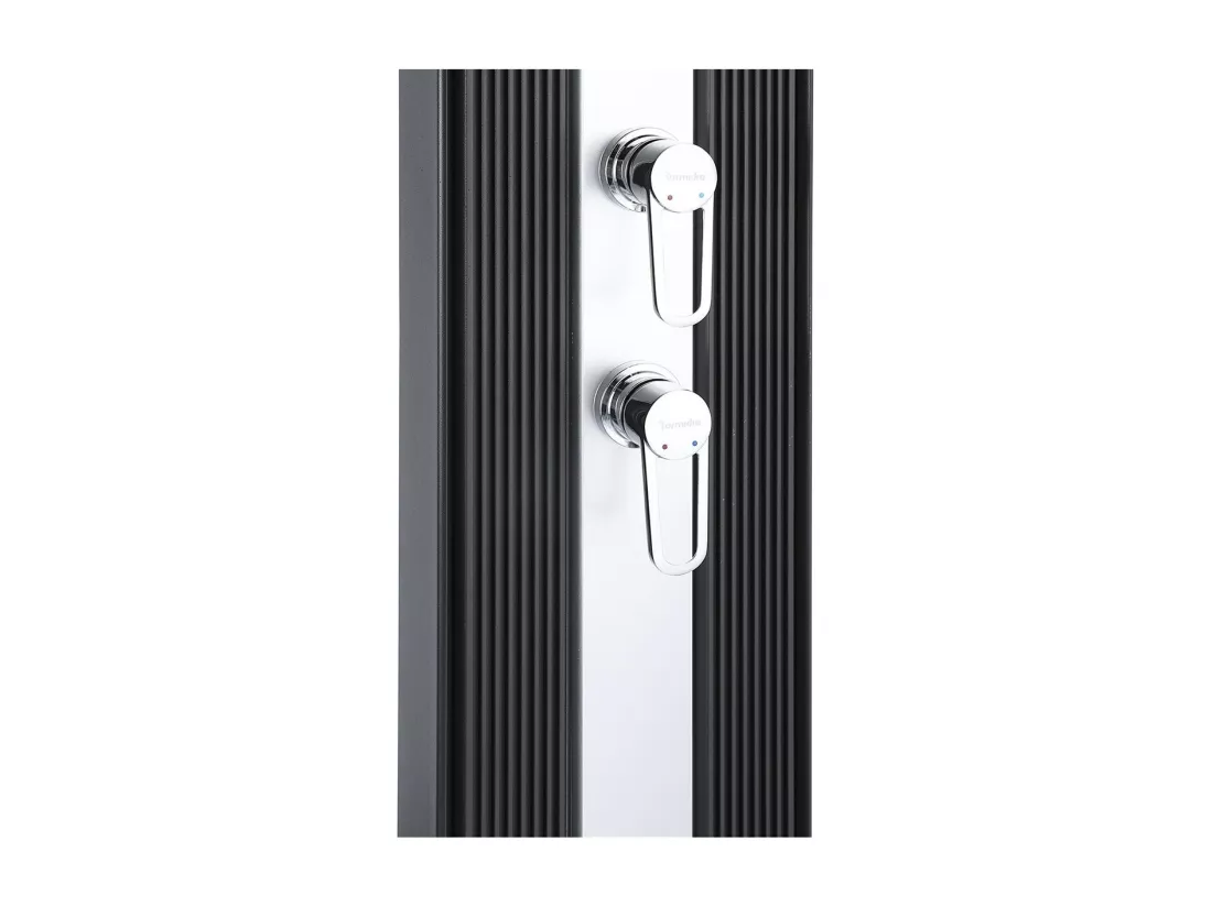 Douche solaire 40 L Dada Straight Anthracite habillage aluminium brossé - Formidra