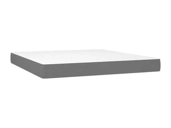 Sommier tapissier et matelas et LED Gris foncé 180x200 cm Tissu