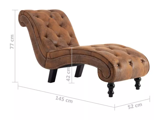 Chaise longue Marron Similicuir daim