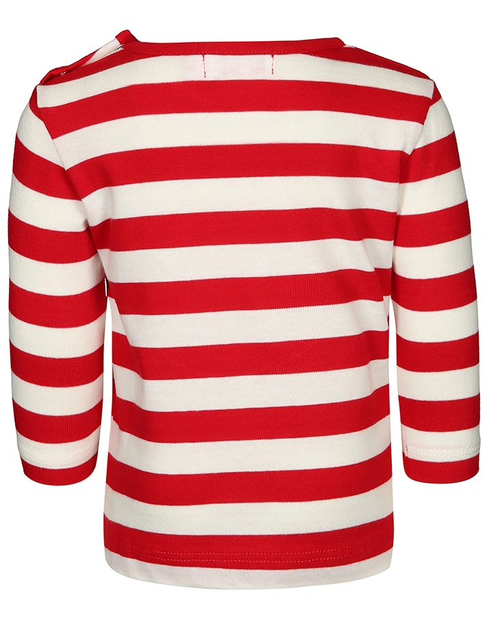 Langarmshirt SMILEY gestreift in rot/weiß