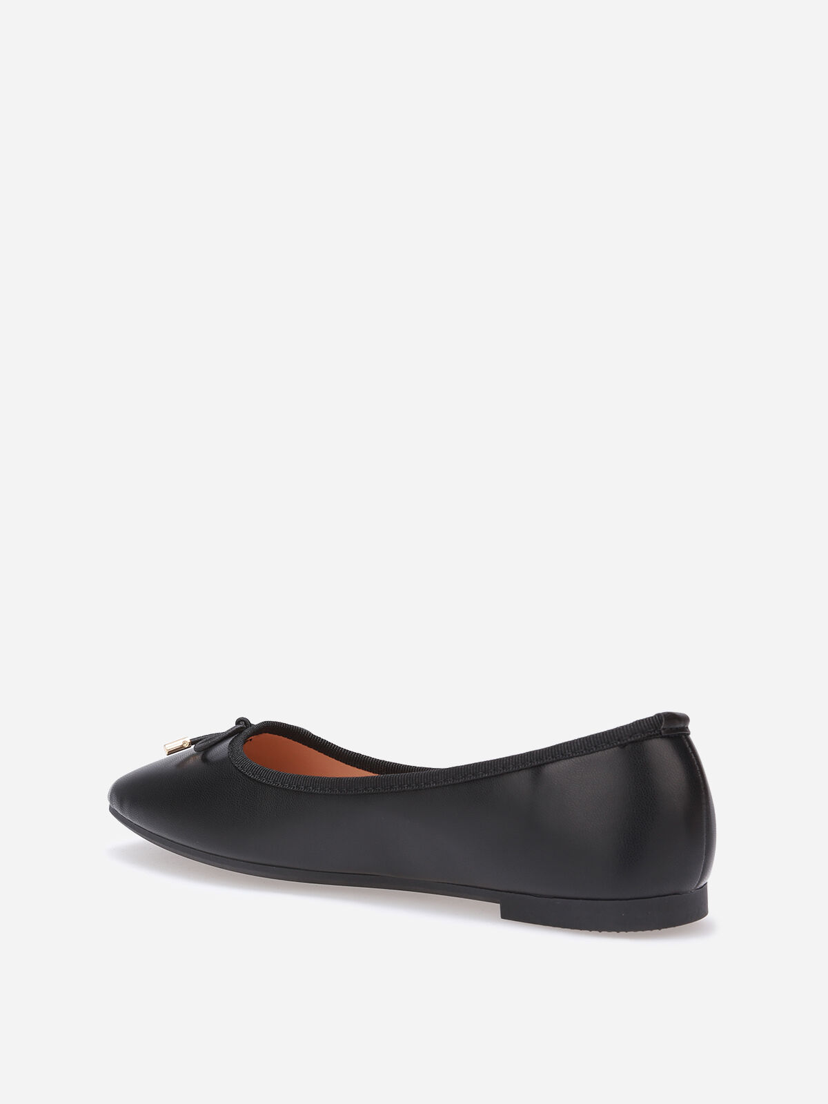 Ballerines à bout carré et nœud- Noir