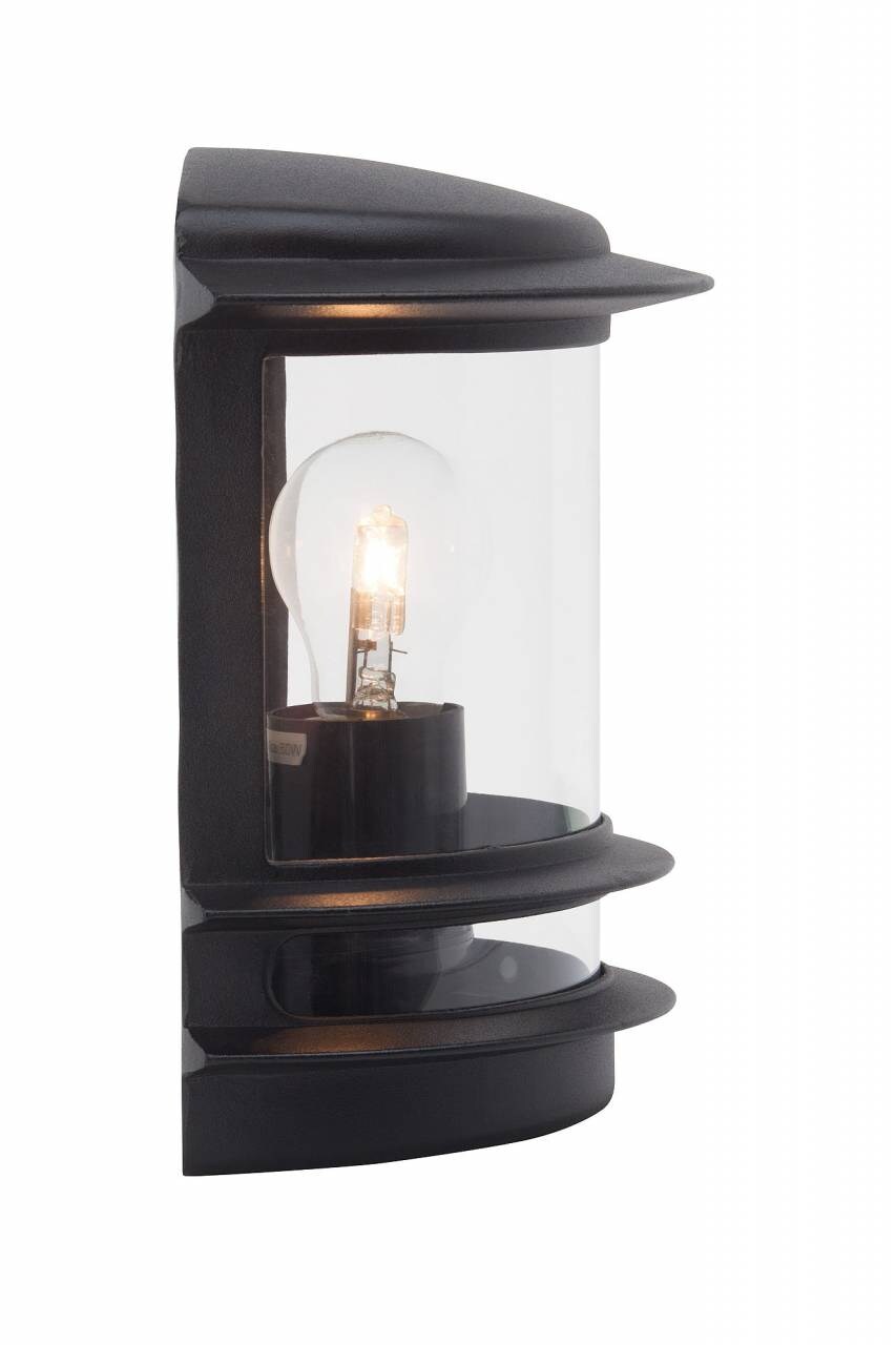 BRILLIANT Lampe Hollywood Außenwandleuchte schwarz | 1x A60, E27, 60W, geeignet für Normallampen (nicht enthalten) | IP-Schutzart: 44 - spritzwassergeschützt