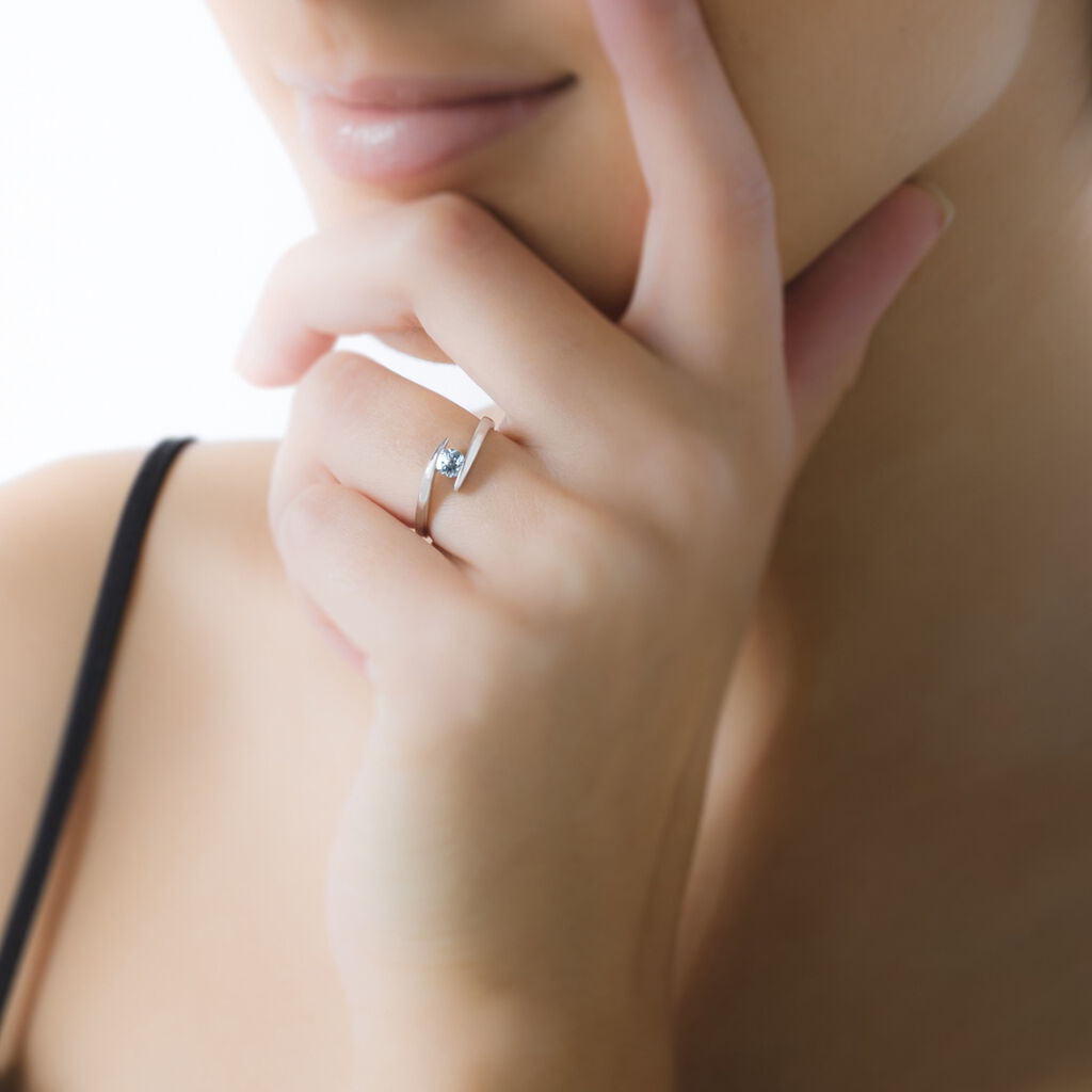 Bague Tiphaine Or Blanc Quartz