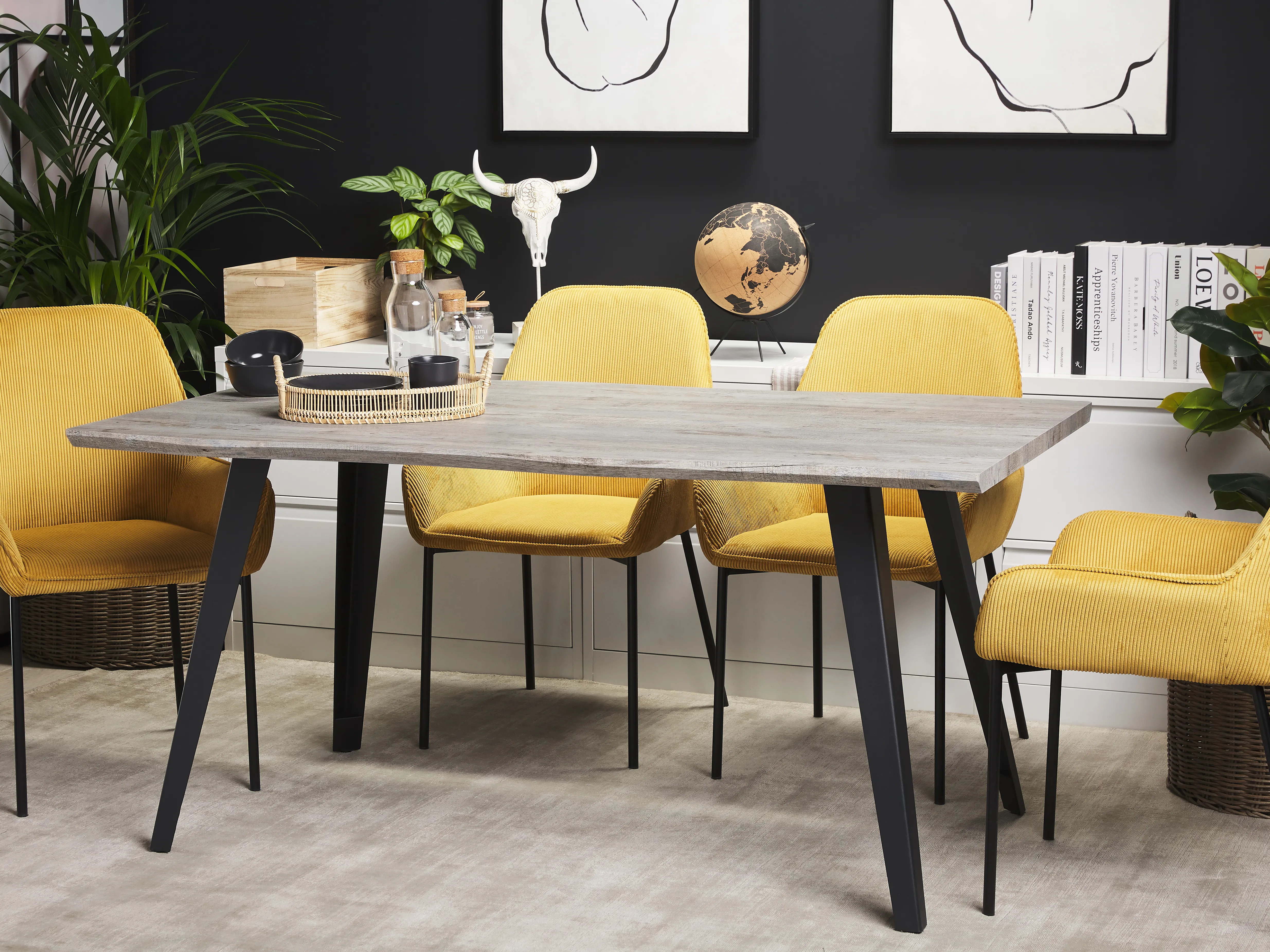 Eettafel WITNEY Grijs 90 cm 160 cm