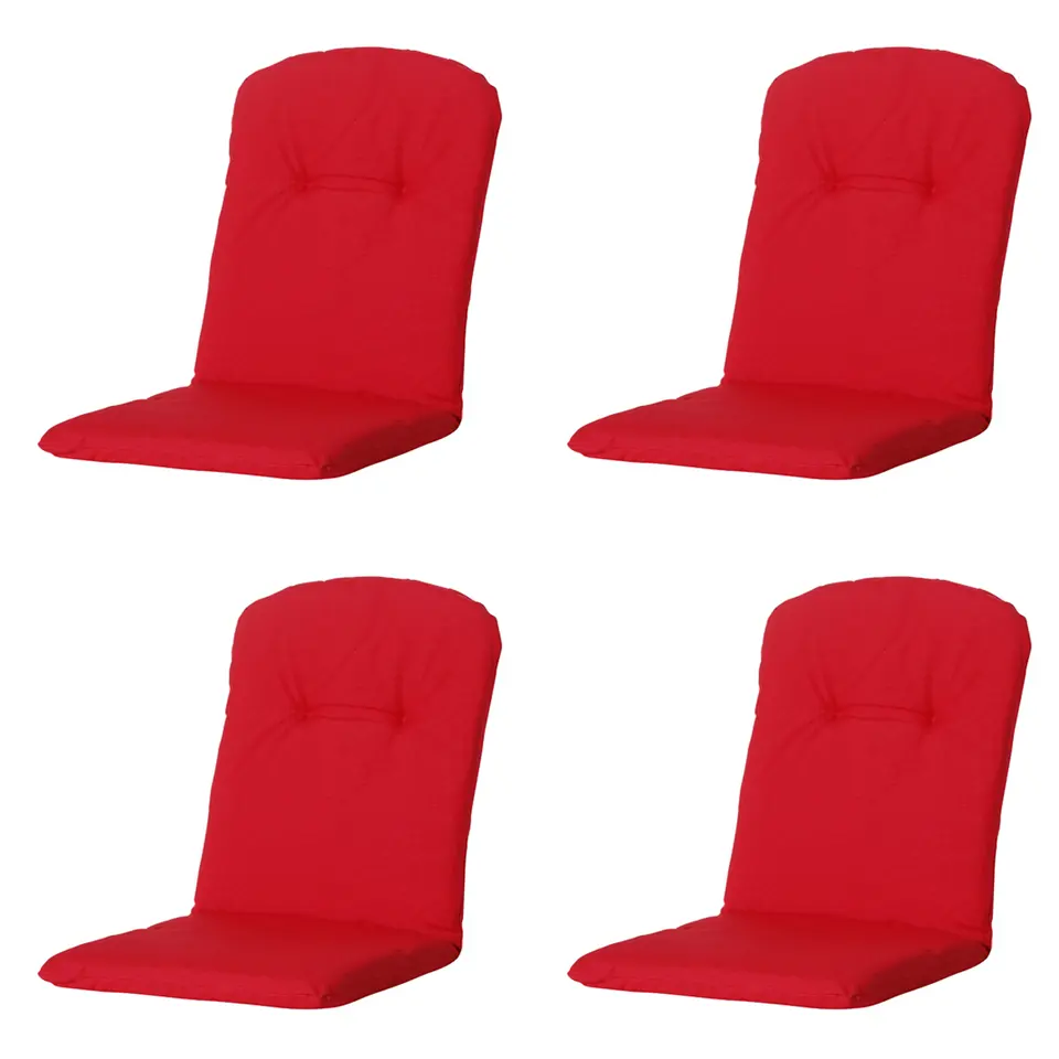 Madison - Kuipstoelkussen Hoge Rug Panama red - Ca. 96x45 cm - Set van 4