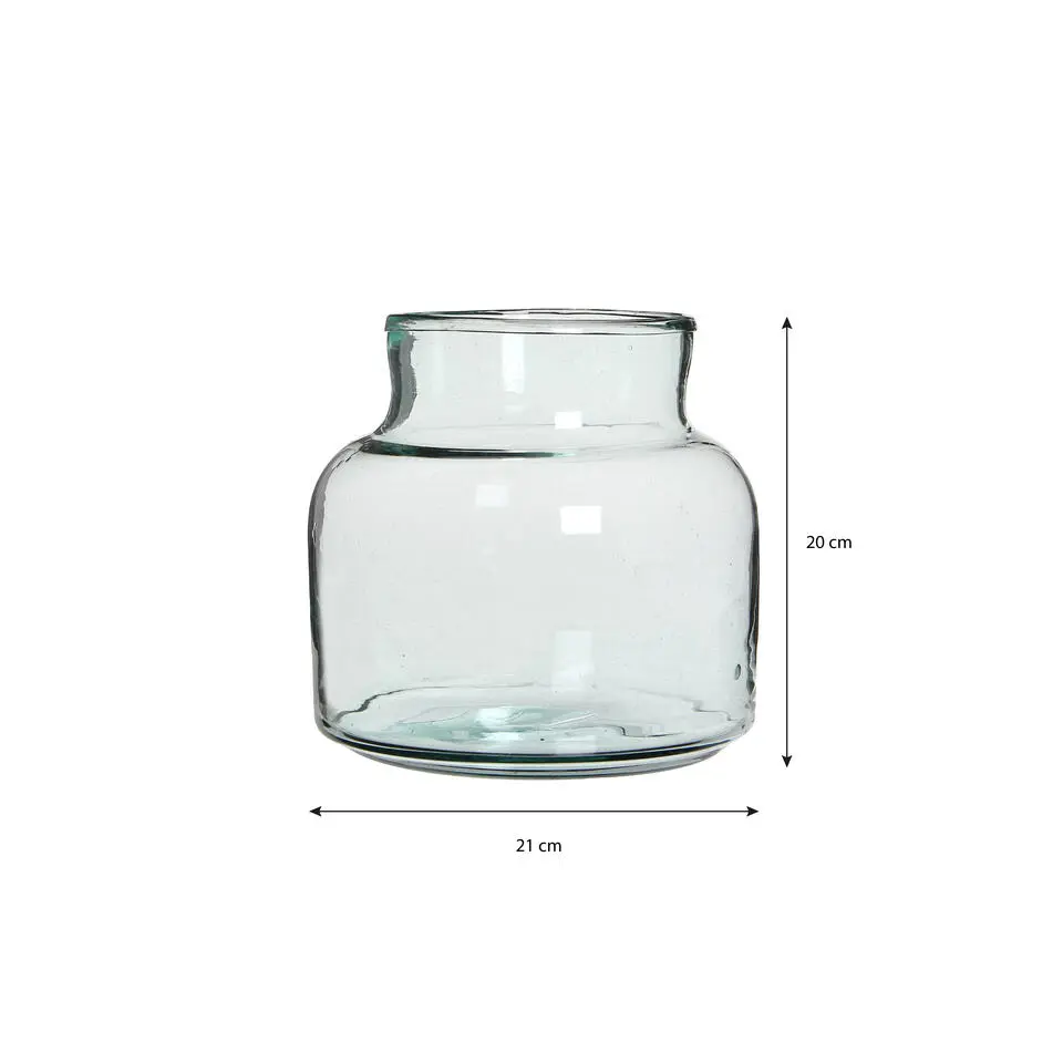Mica Decorations Vaas - meklbus - transparant - glas - 20 x 21 cm