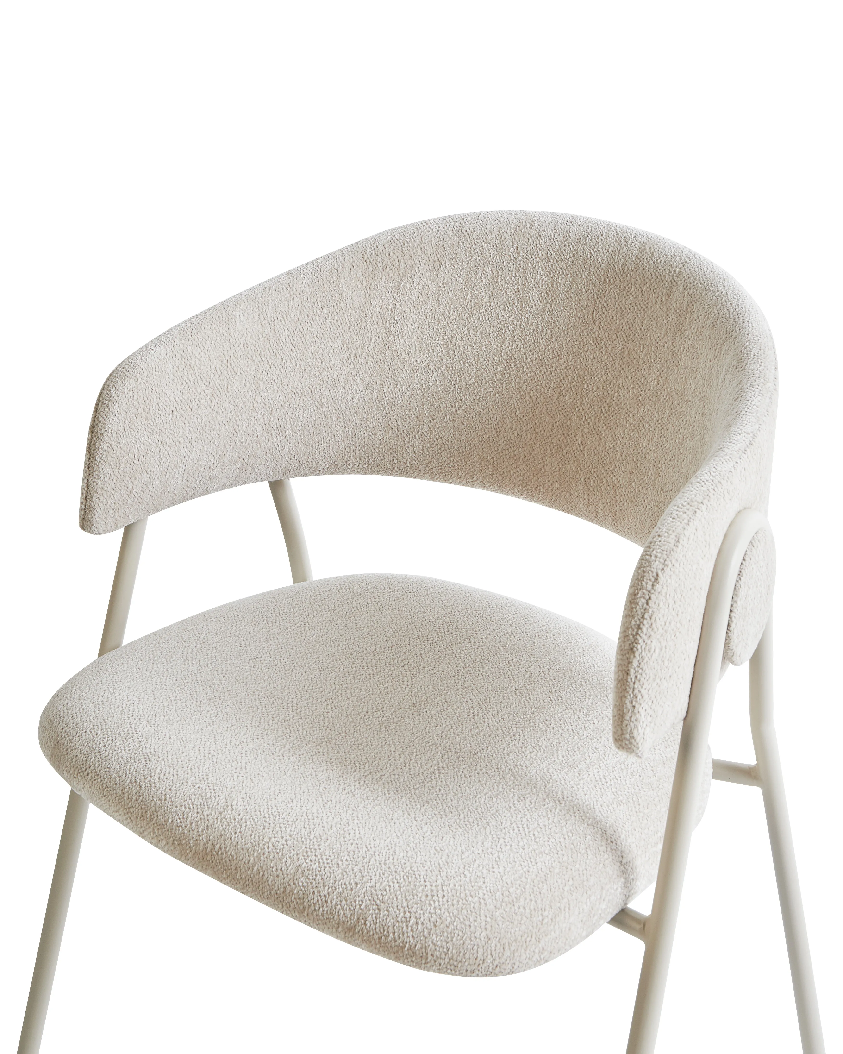 Set van 2 eetkamerstoelen ALANSON Chenille Lichtbeige