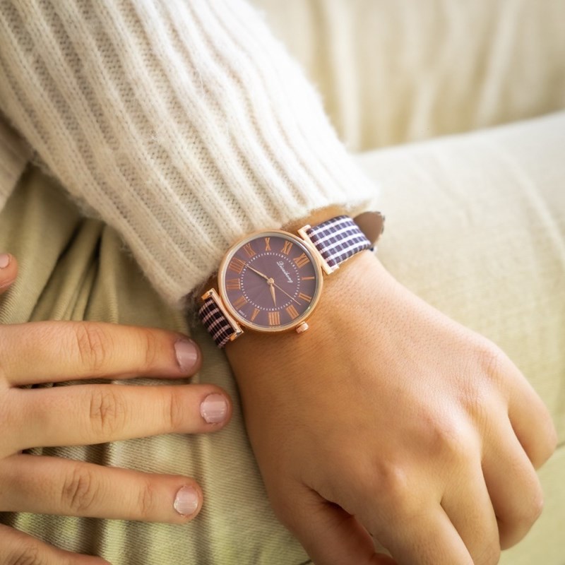 Montre Femme CHTIME bracelet Cuir Violet