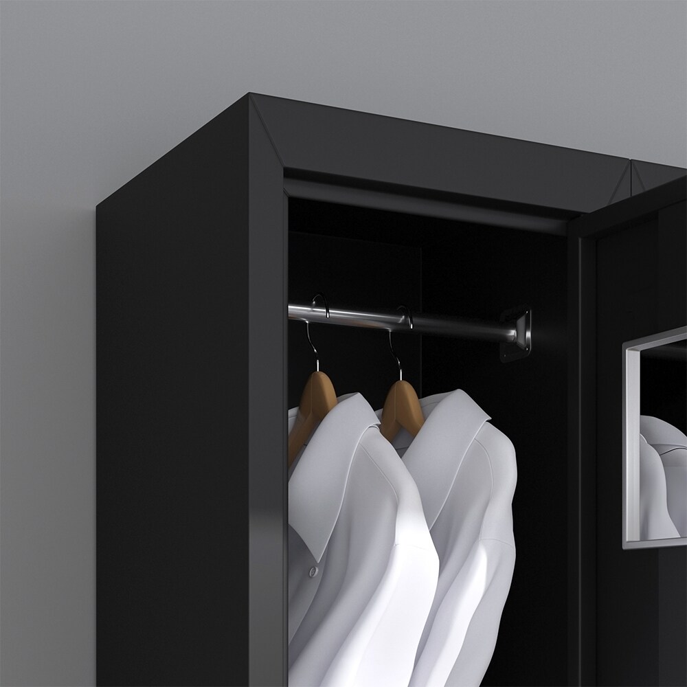 Vicco Schließfachschrank Schwarz 90 x 180 cm 6 Fächer
