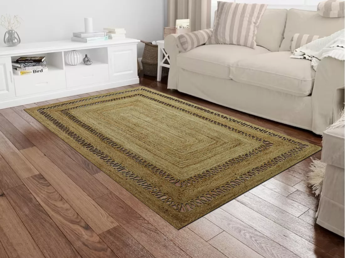 Tapis tressé ajouré 100% jute - 160 x 230 cm - Naturel - JARAVI