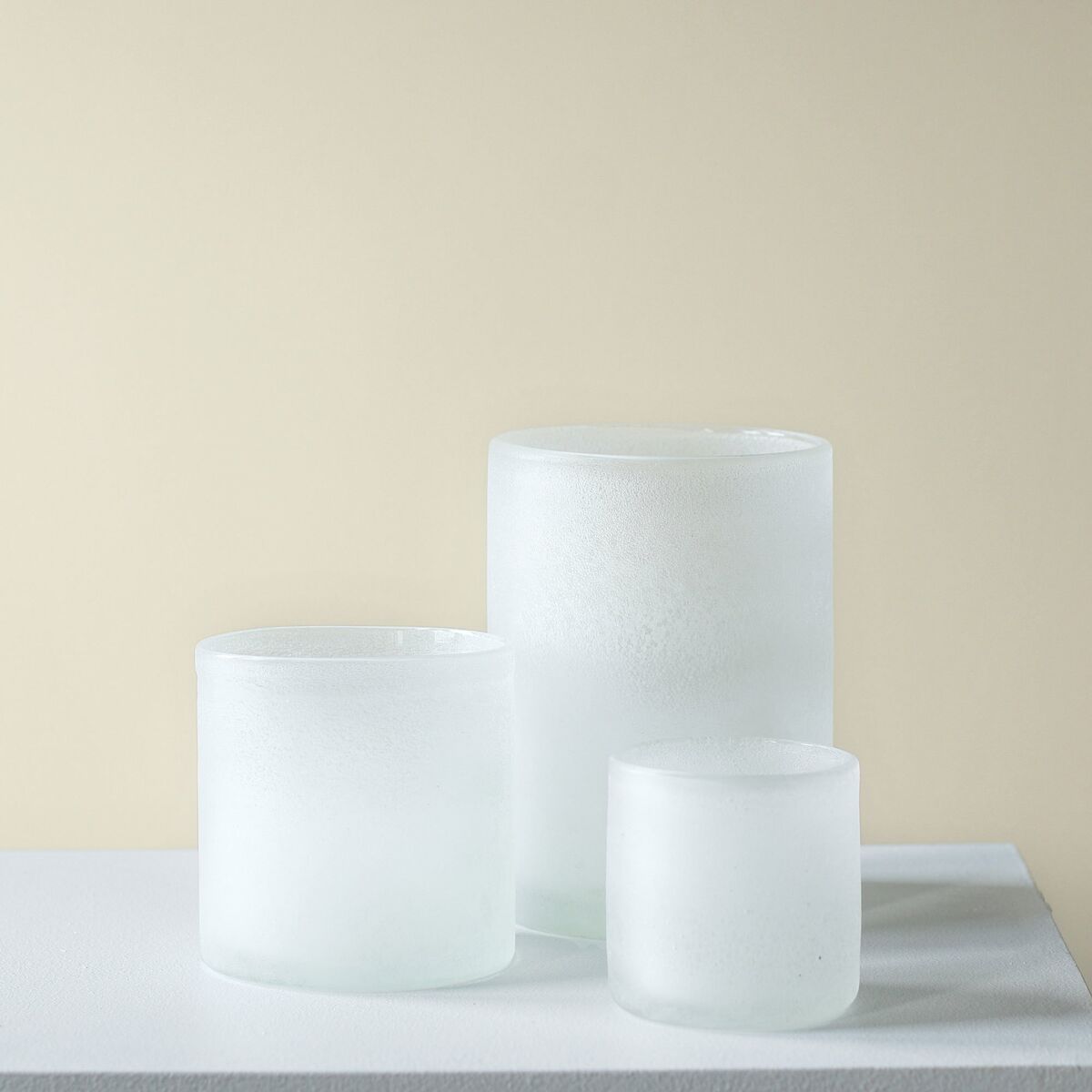 Frost telysholder, 3 stk, white