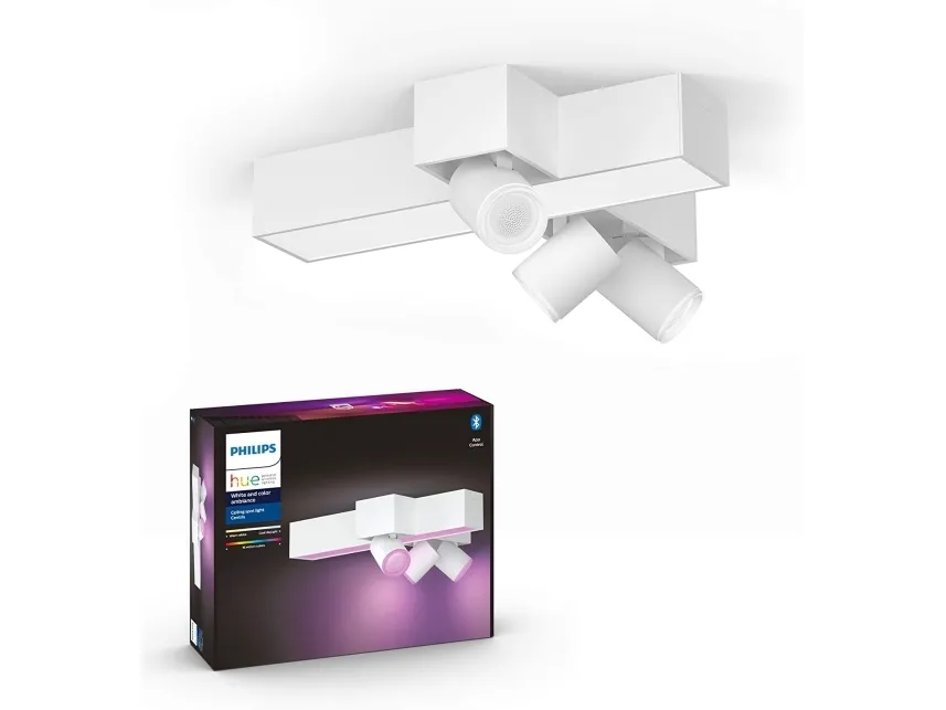 Philips Hue White and Colour Ambiance Centris - Loftsspotlys - LED-lyspære x 3 - GU10 - total: 17.1 W (tilsvarende 150 W) - klasse A - 16 millioner farver - 2000-6500 K - hvid