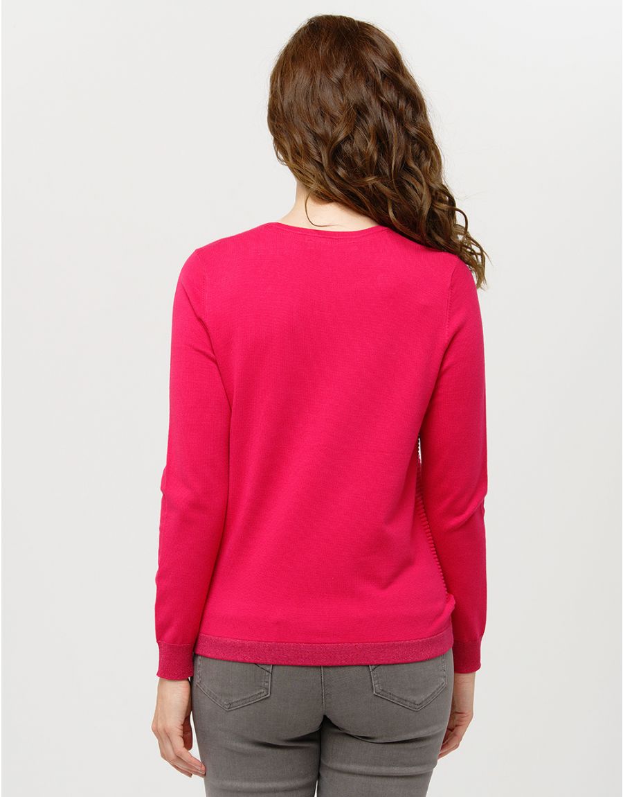 Pull rose rayures