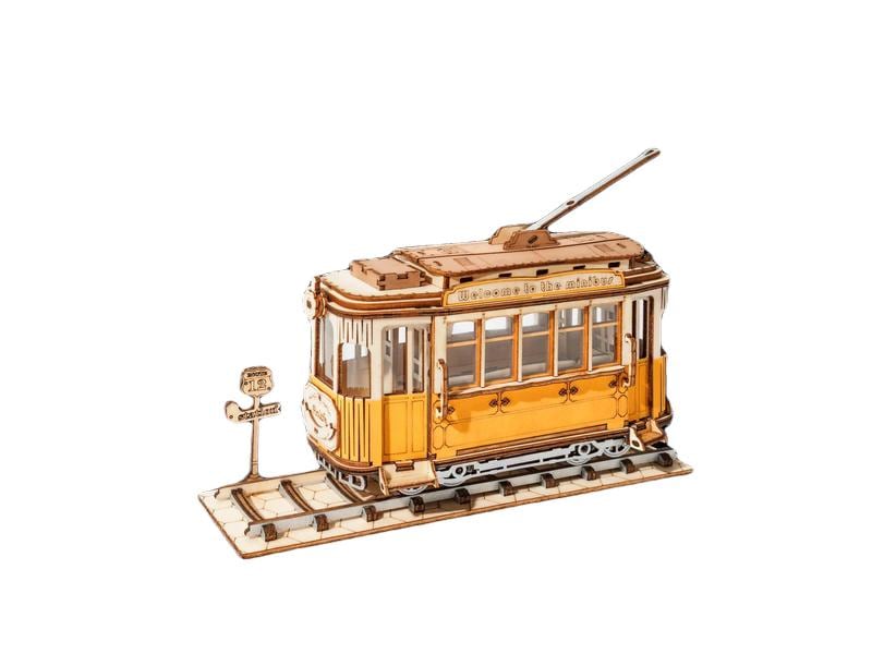RoboTime Bausatz Strassenbahn Strassenbahn 3D Puzzle aus Holz