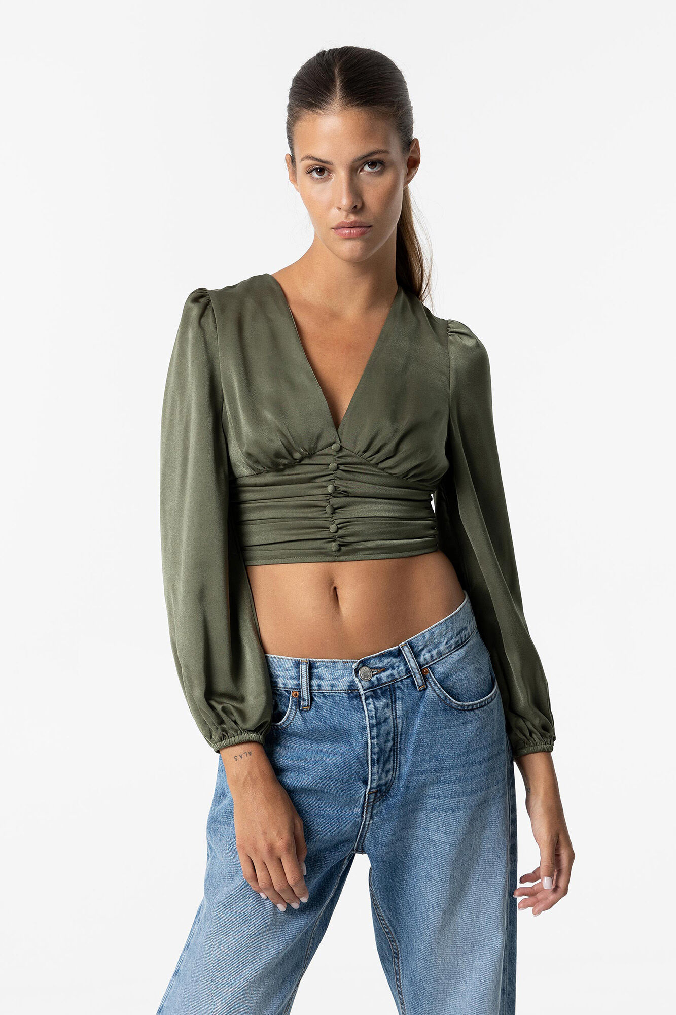Blusa de cetim