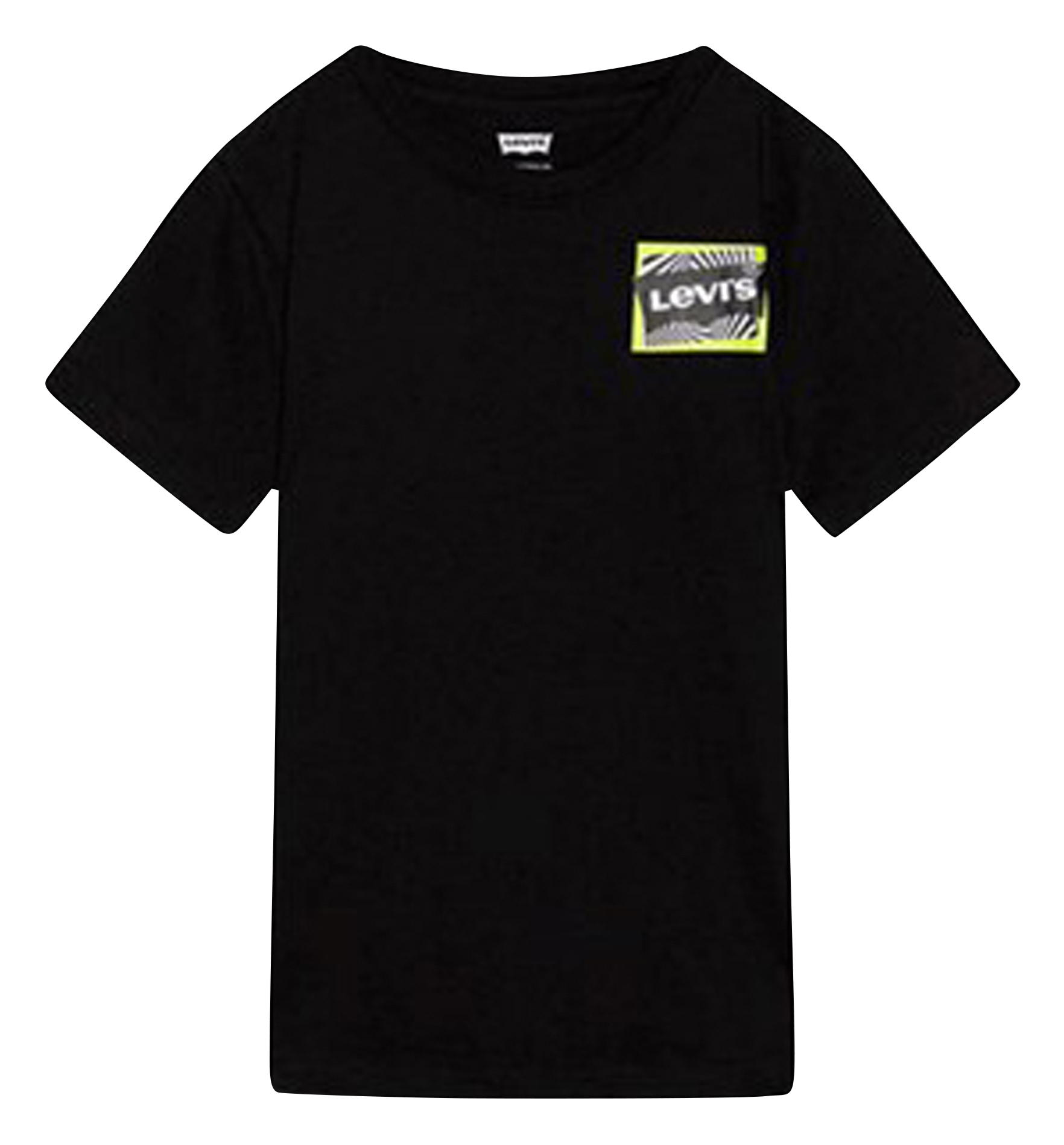 Tee-shirt droit col rond en coton | Noir