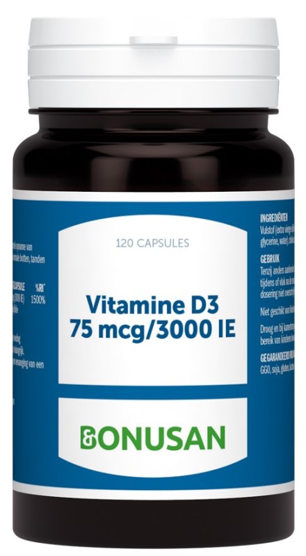 Bonusan Vitamine D3 75 mcg 3000IE 120 Capsules