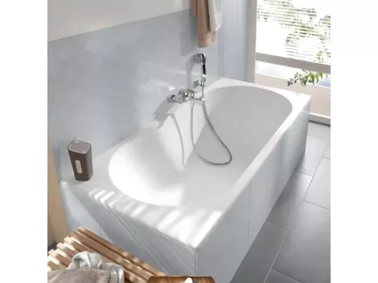 Baignoire droite 170 X 70 VILLEROY ET BOCH O Novo Solo acrylique avec pieds