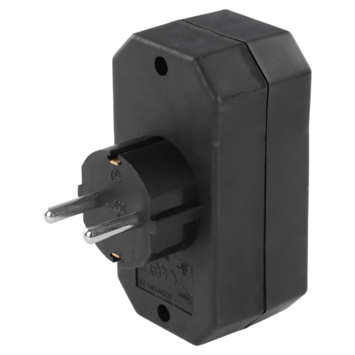 Verloopstekker 2x Euro + 1x RA Zwart
